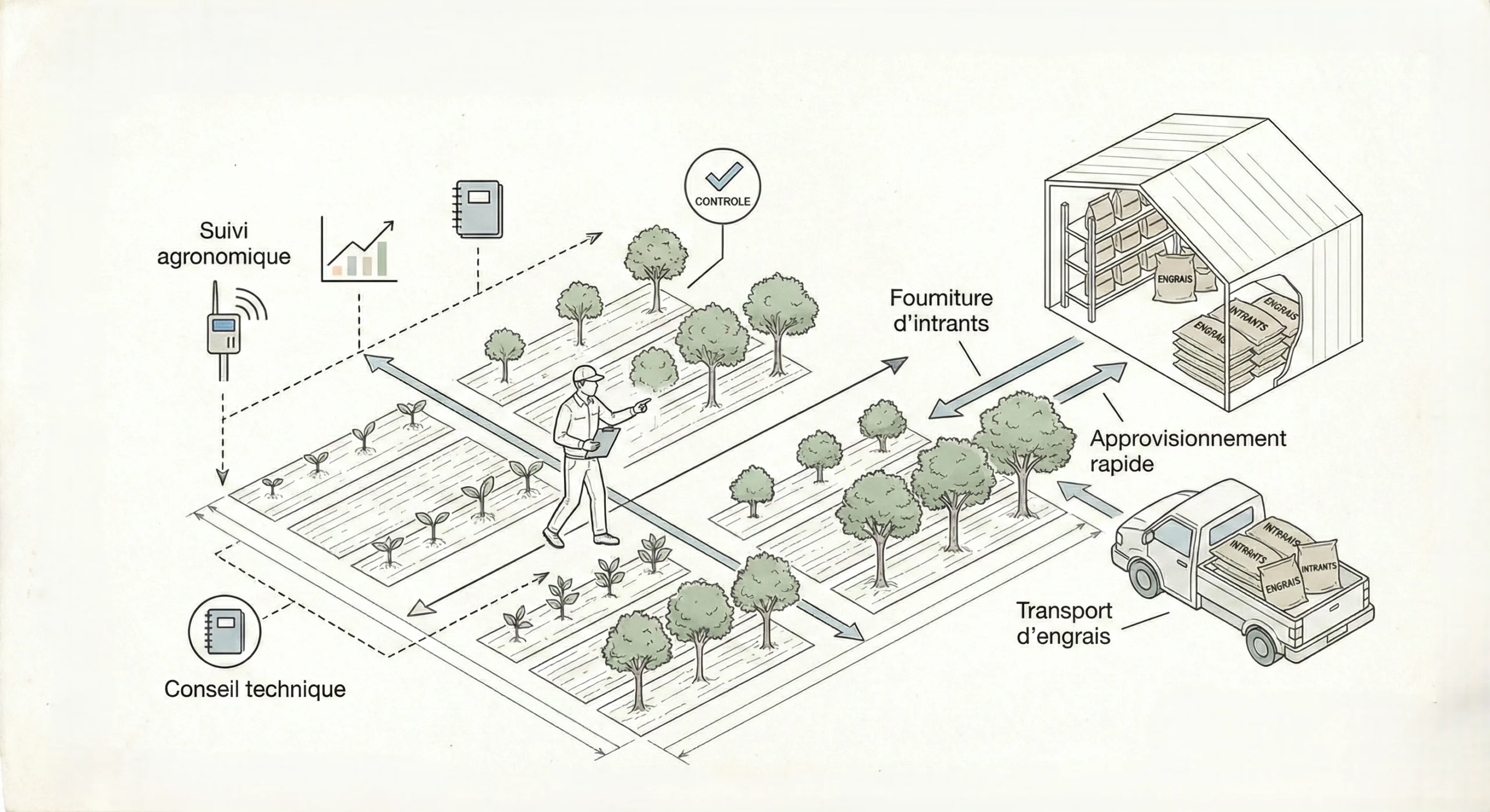 Phase 4 : Suivi et approvisionnement d’un projet agricole